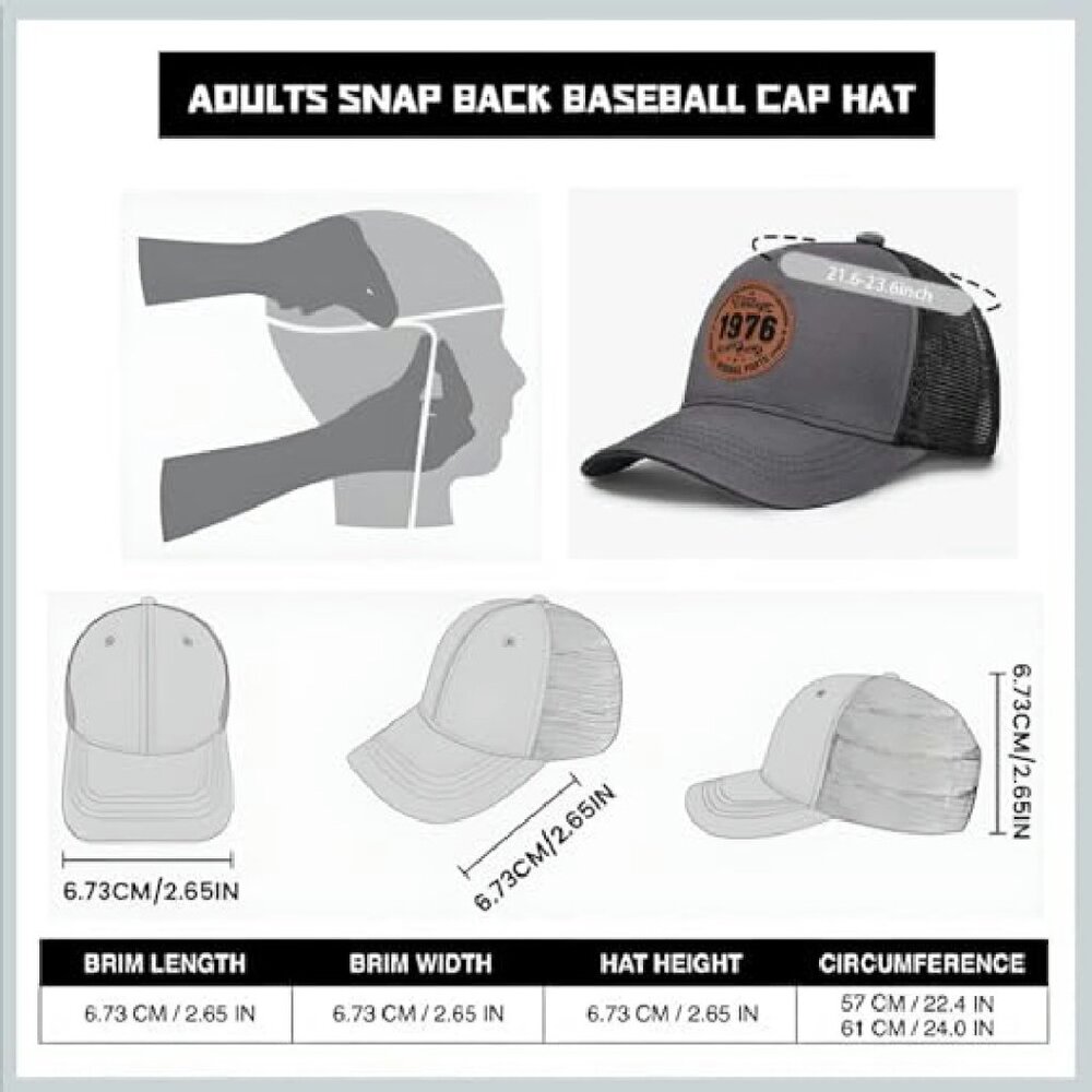 Personalized Leather Patch Trucker Hat Adjustable… - image 7